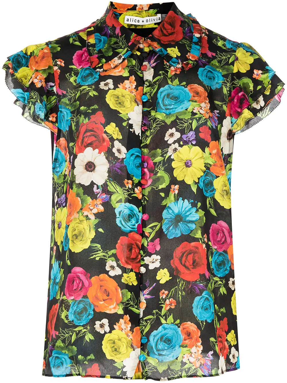 

alice + olivia Martel floral-print blouse - Black