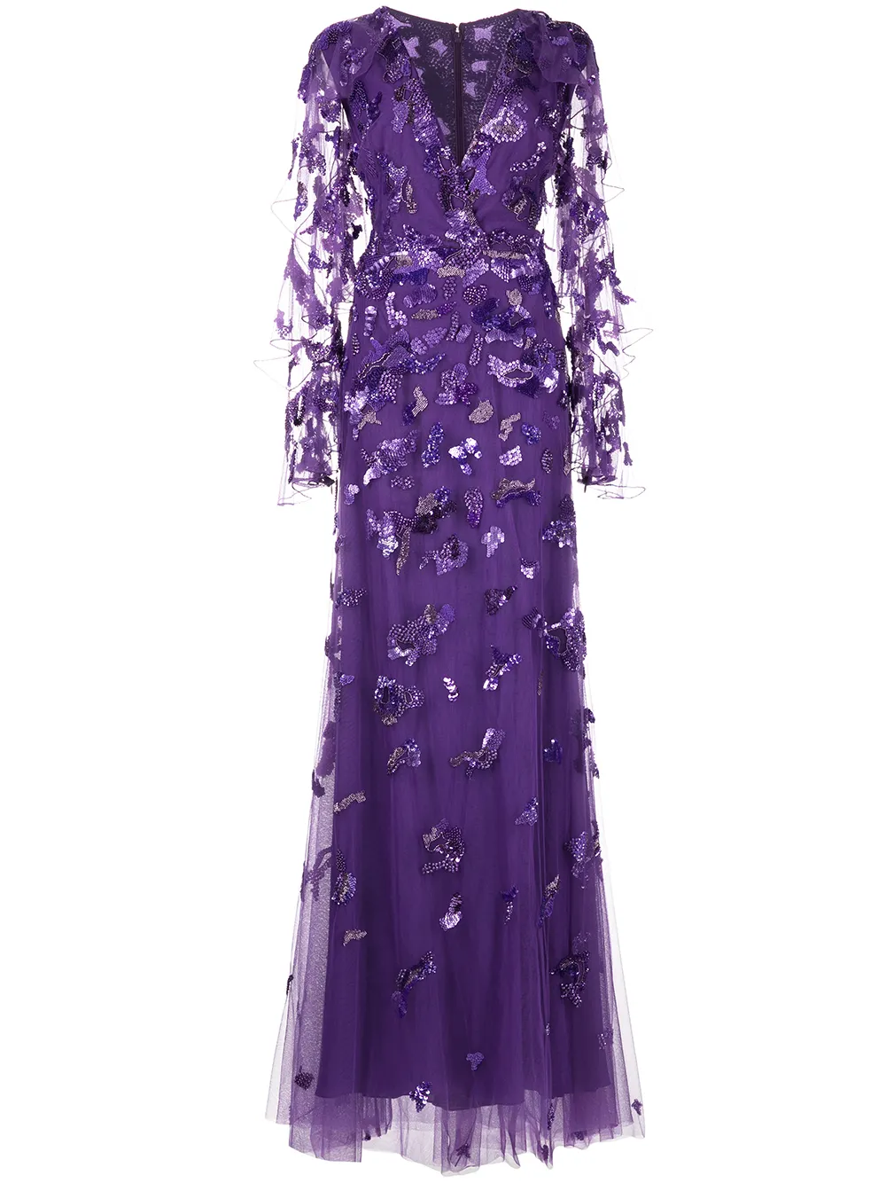 

Zuhair Murad sequin-embellished V-neck gown - Purple