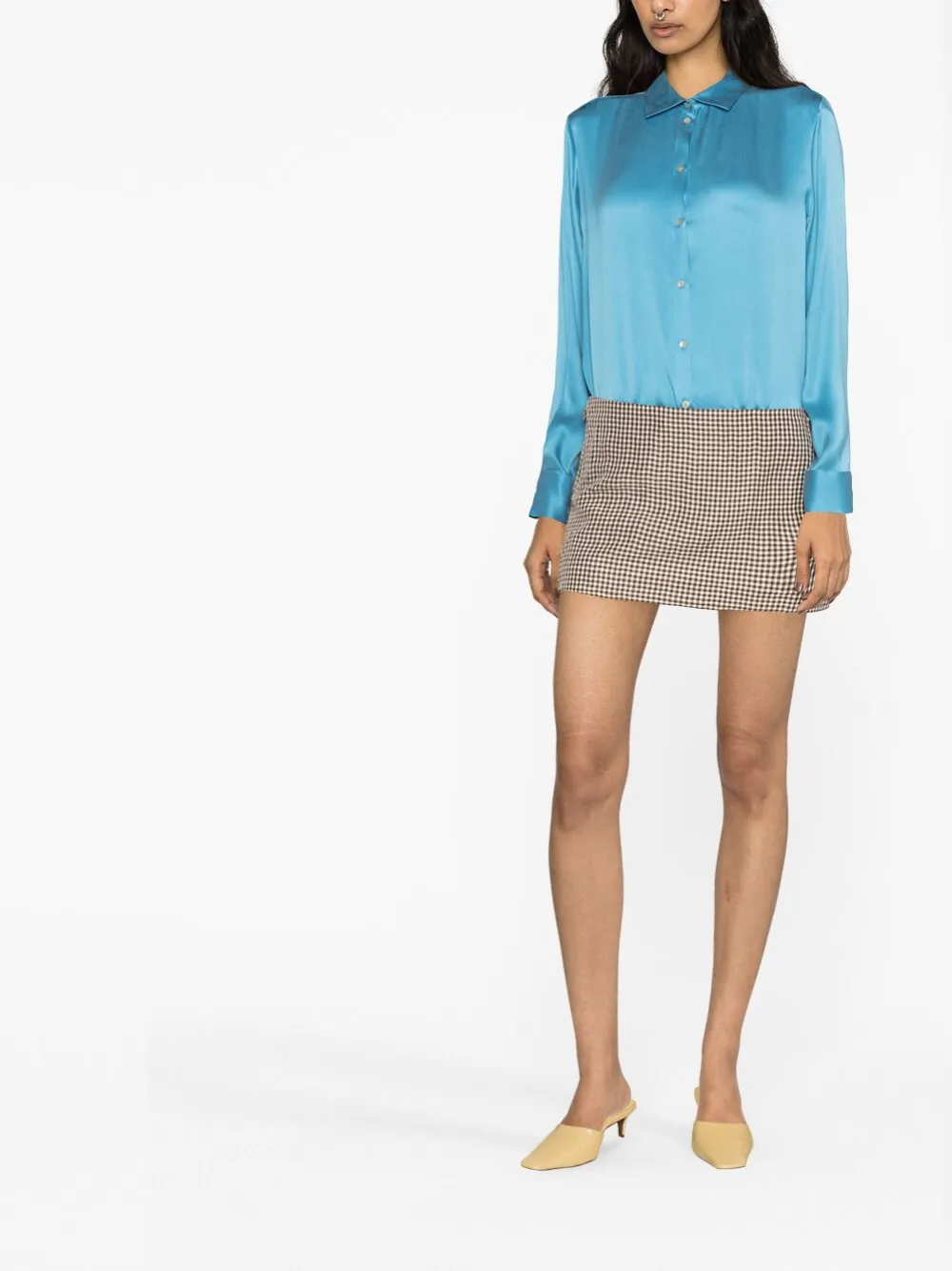 Acne Studios Geruite mini-rok - Bruin