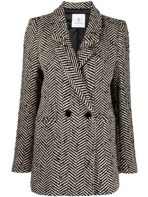 ANINE BING Diana fishbone-pattern blazer