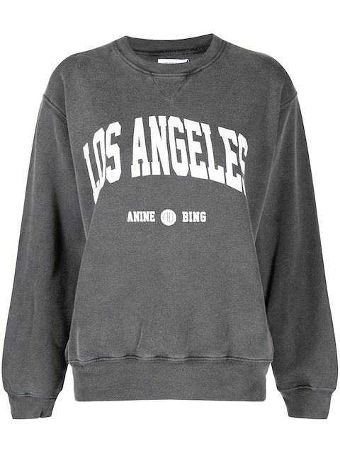 ANINE BING logo-print long-sleeve sweatshirt
