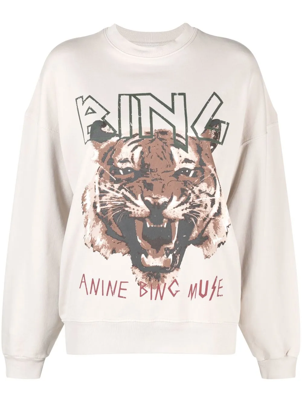 

ANINE BING graphic-print crew neck sweatshirt - Neutrals