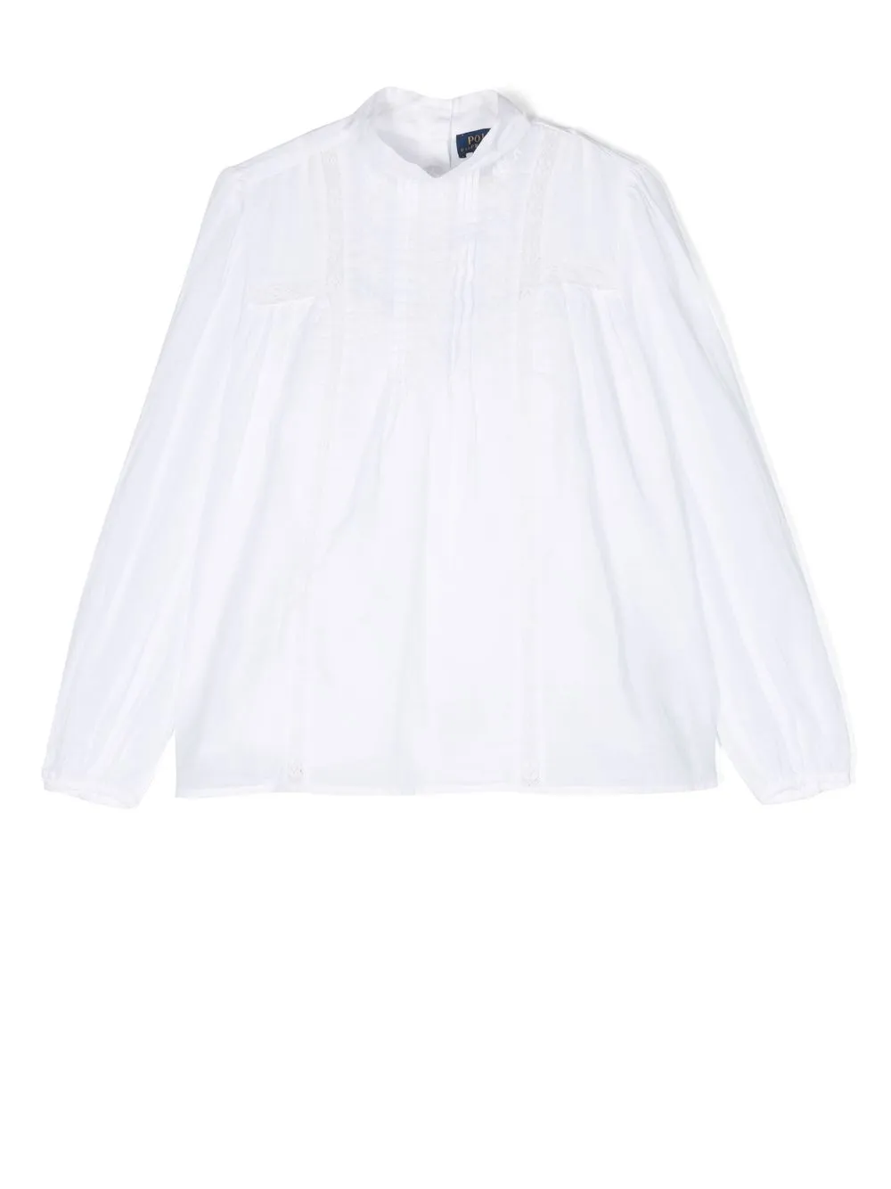 

Ralph Lauren Kids blusa con paneles de encaje - Blanco