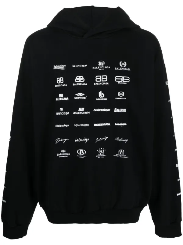 Balenciaga logo-print long-sleeve Hoodie - Farfetch