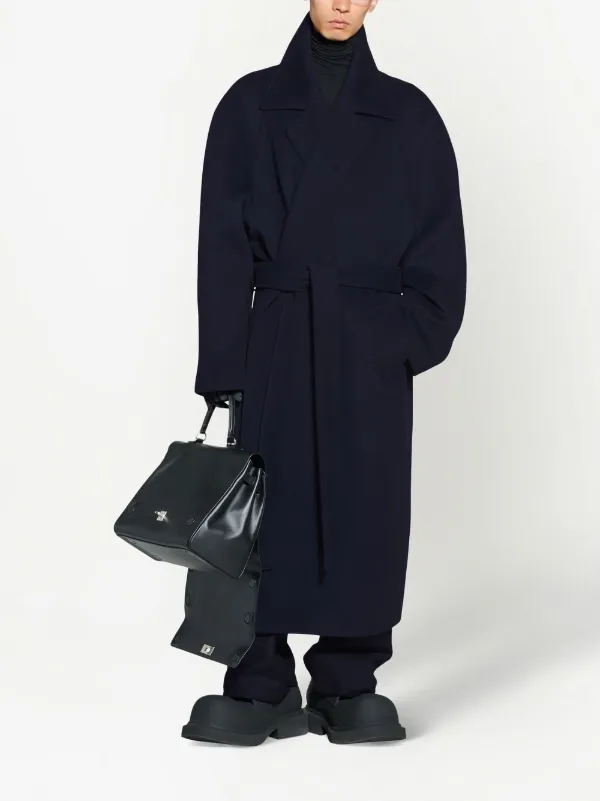 Balenciaga Belted Cashmere Raglan Coat Farfetch