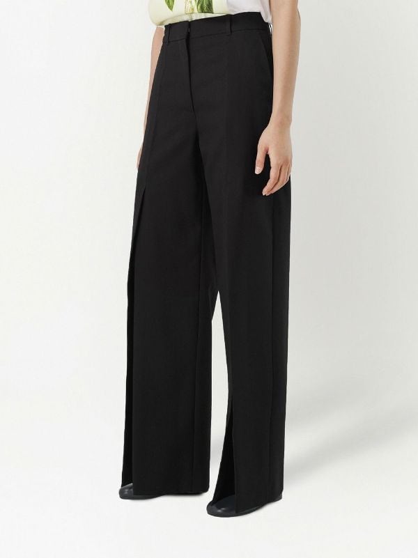 Burberry Ladies Black Wool Trousers, Brand Size 8 (US Size 6