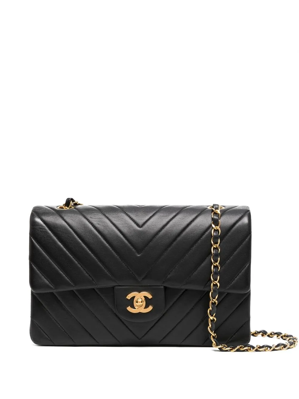 

Chanel Pre-Owned bolsa de hombro V-Stitch Double Flap mediana 1992 - Negro
