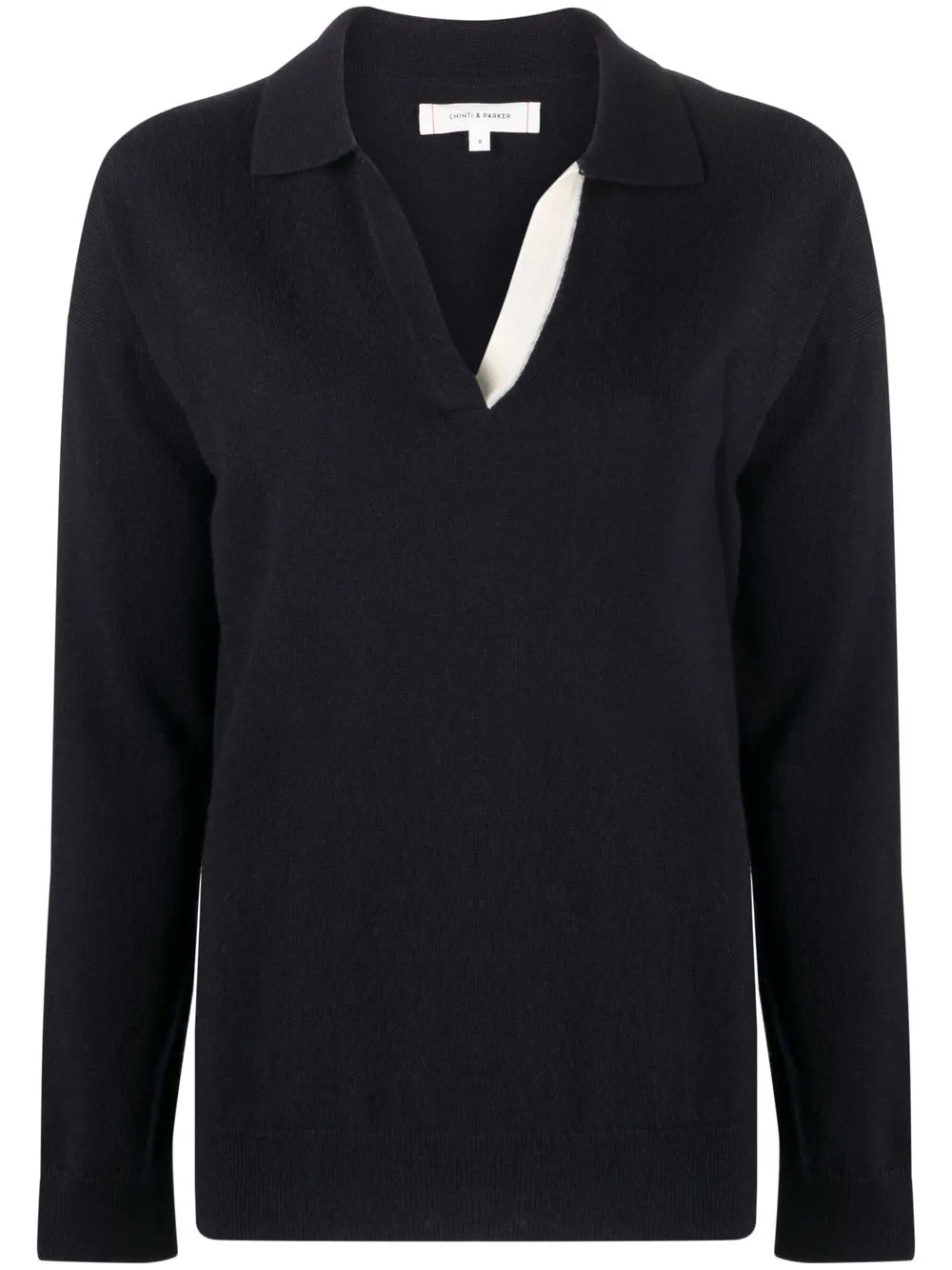 Chinti and Parker knitted long-sleeved polo shirt - Blue