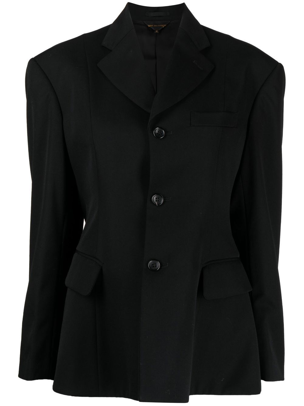 Shop Comme Des Garçons Fitted Single-breasted Blazer In Black