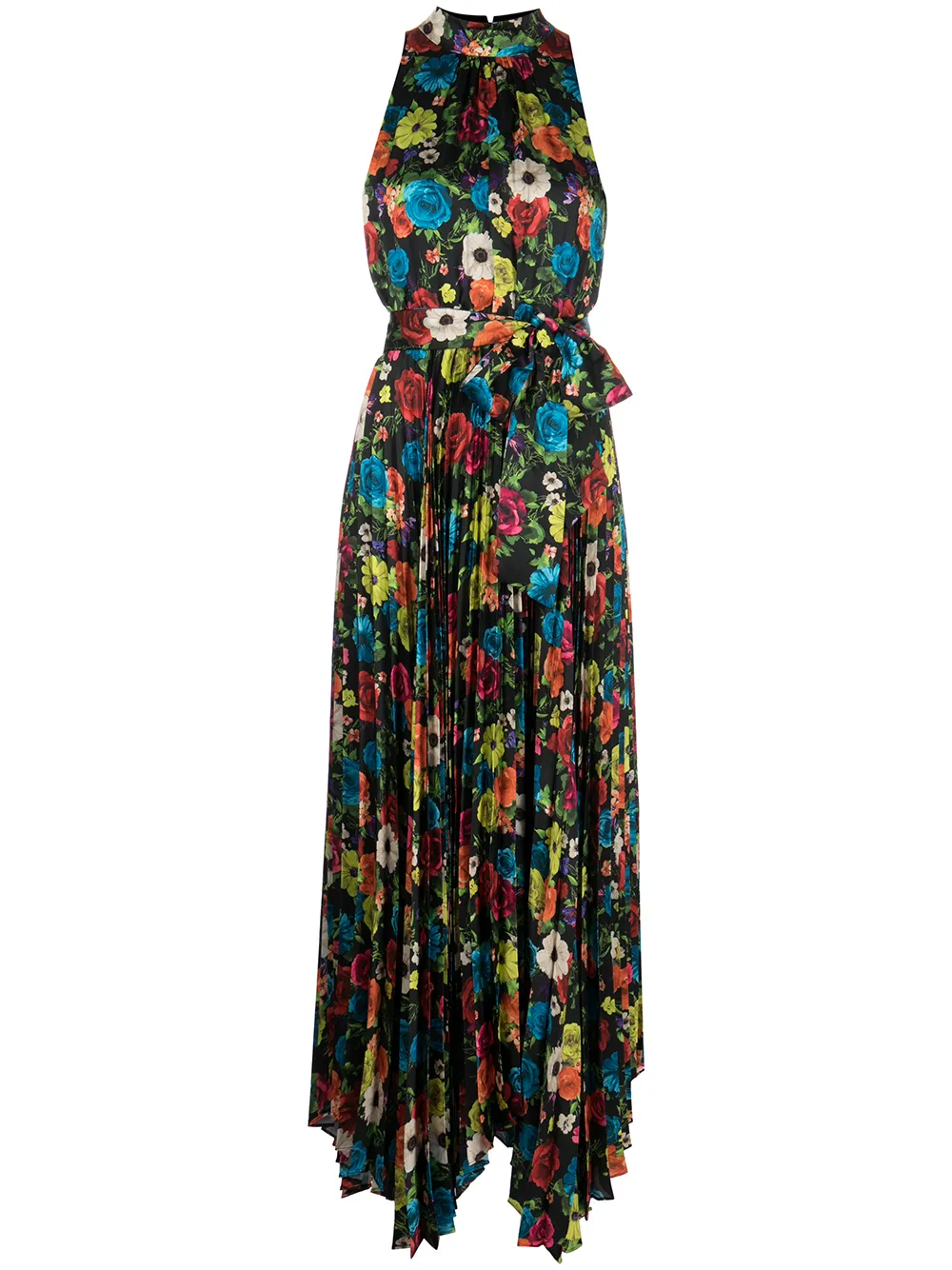 

alice + olivia Mertie floral-print pleated maxi-dress - Black