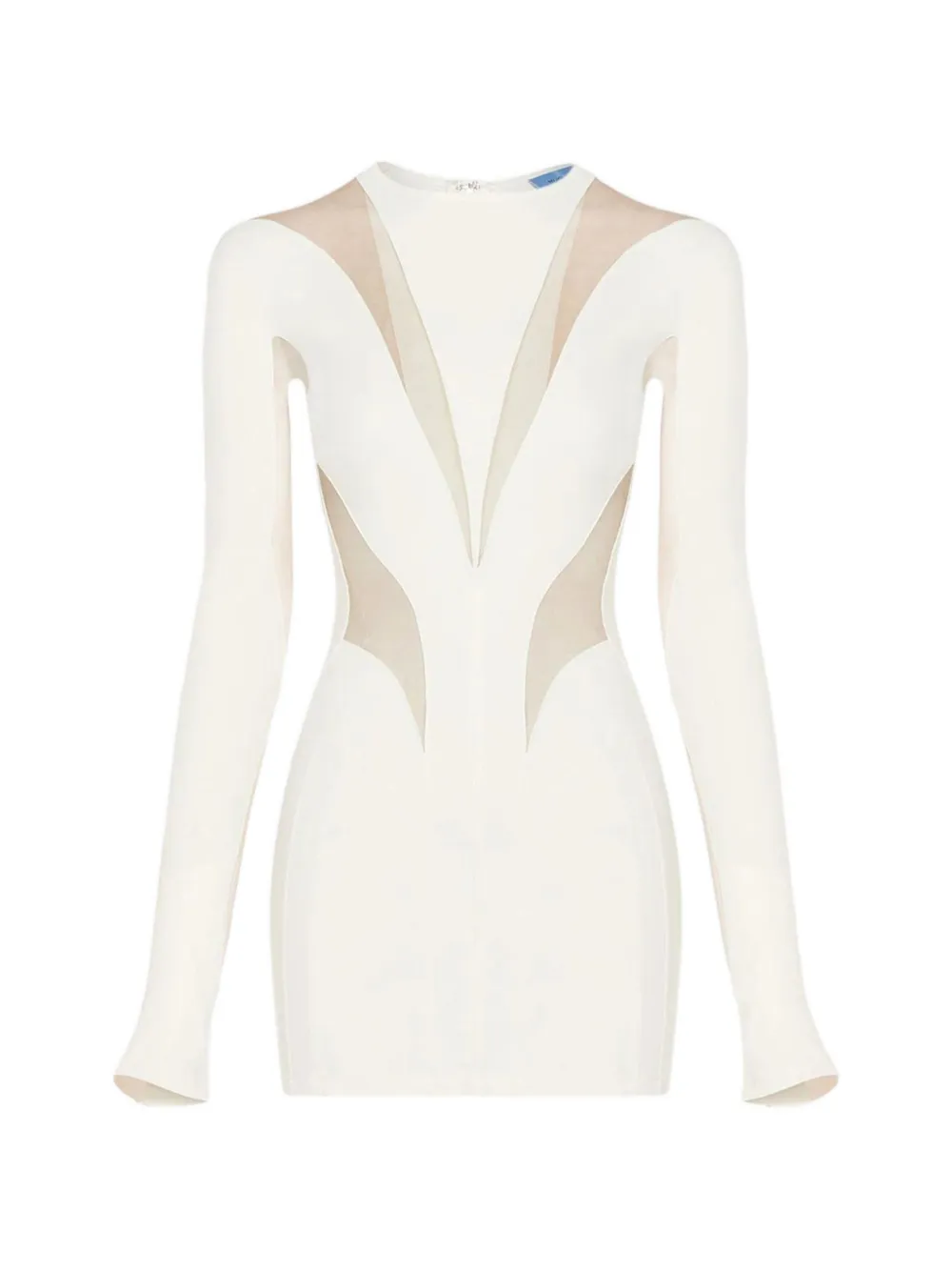 Mugler long-sleeve panelled mini dress - Toni neutri