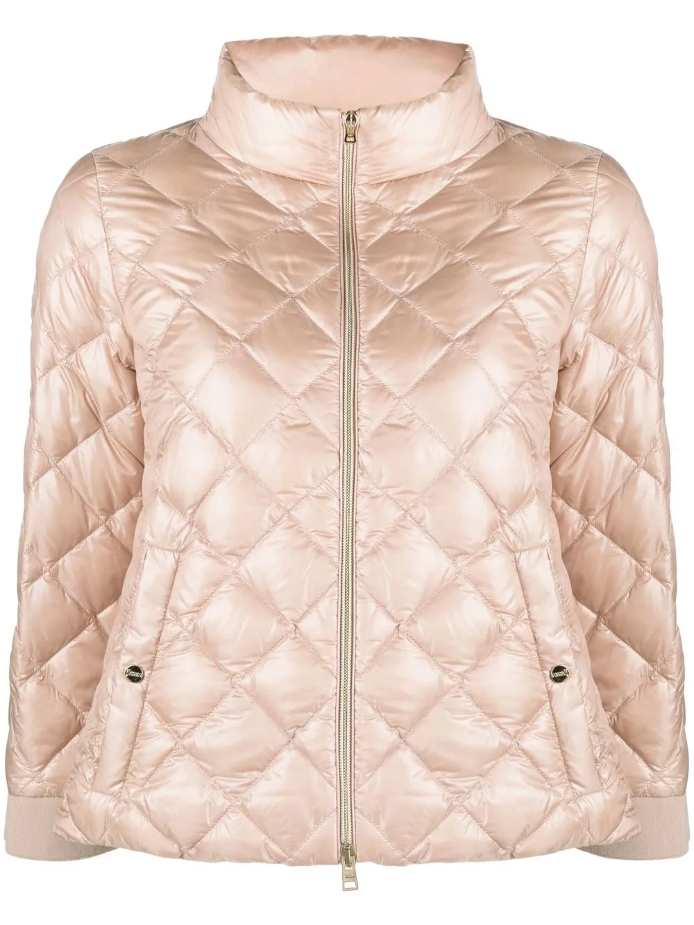 

Herno quilted-finish zipped-up jacket - Pink