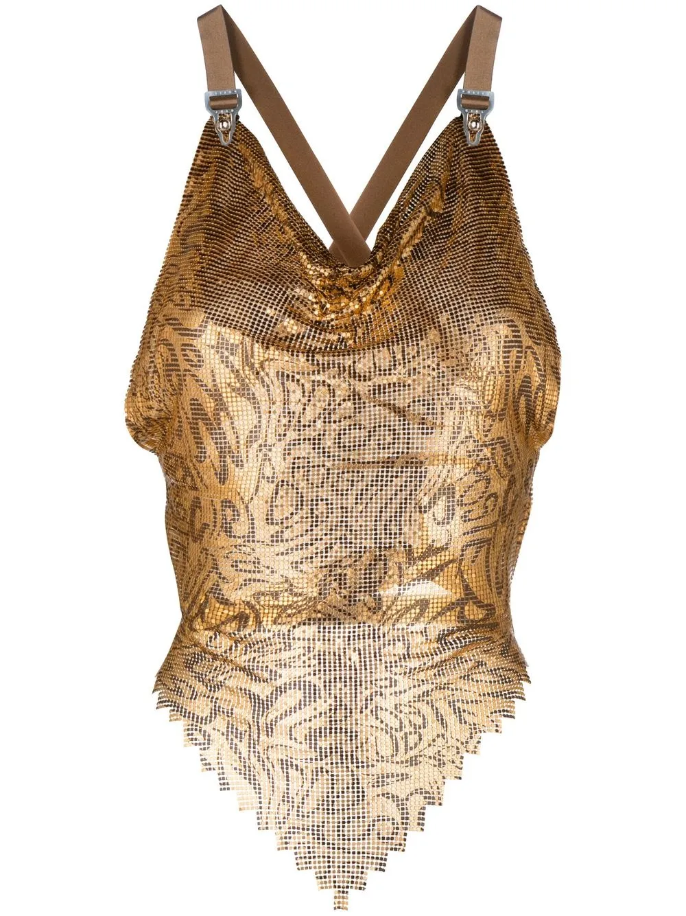 

POSTER GIRL Beyan chainmail-effect top - Gold