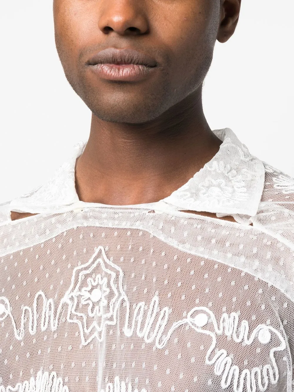 Bode Contour-ribbon Pullover Shirt In White