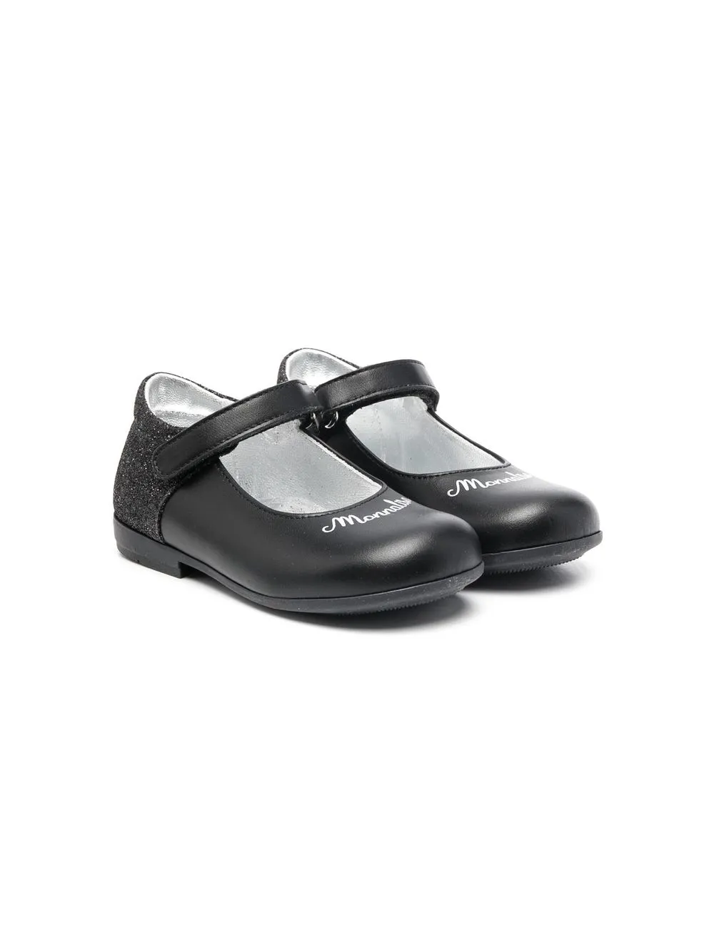 

Monnalisa logo-print ballerina shoes - Black