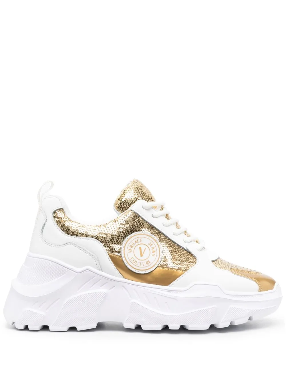 

Versace Jeans Couture tenis con agujetas y paneles - Blanco