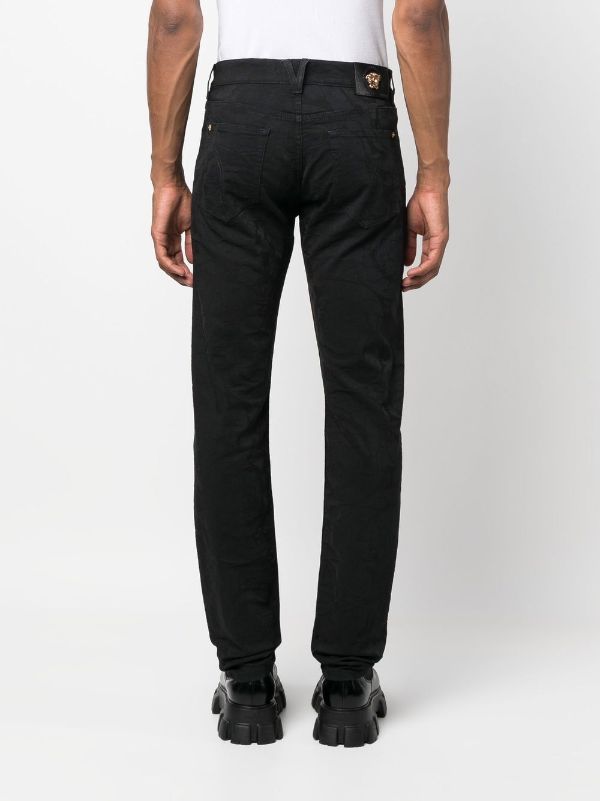 Versace Barocco Jacquard slim-fit Jeans - Farfetch