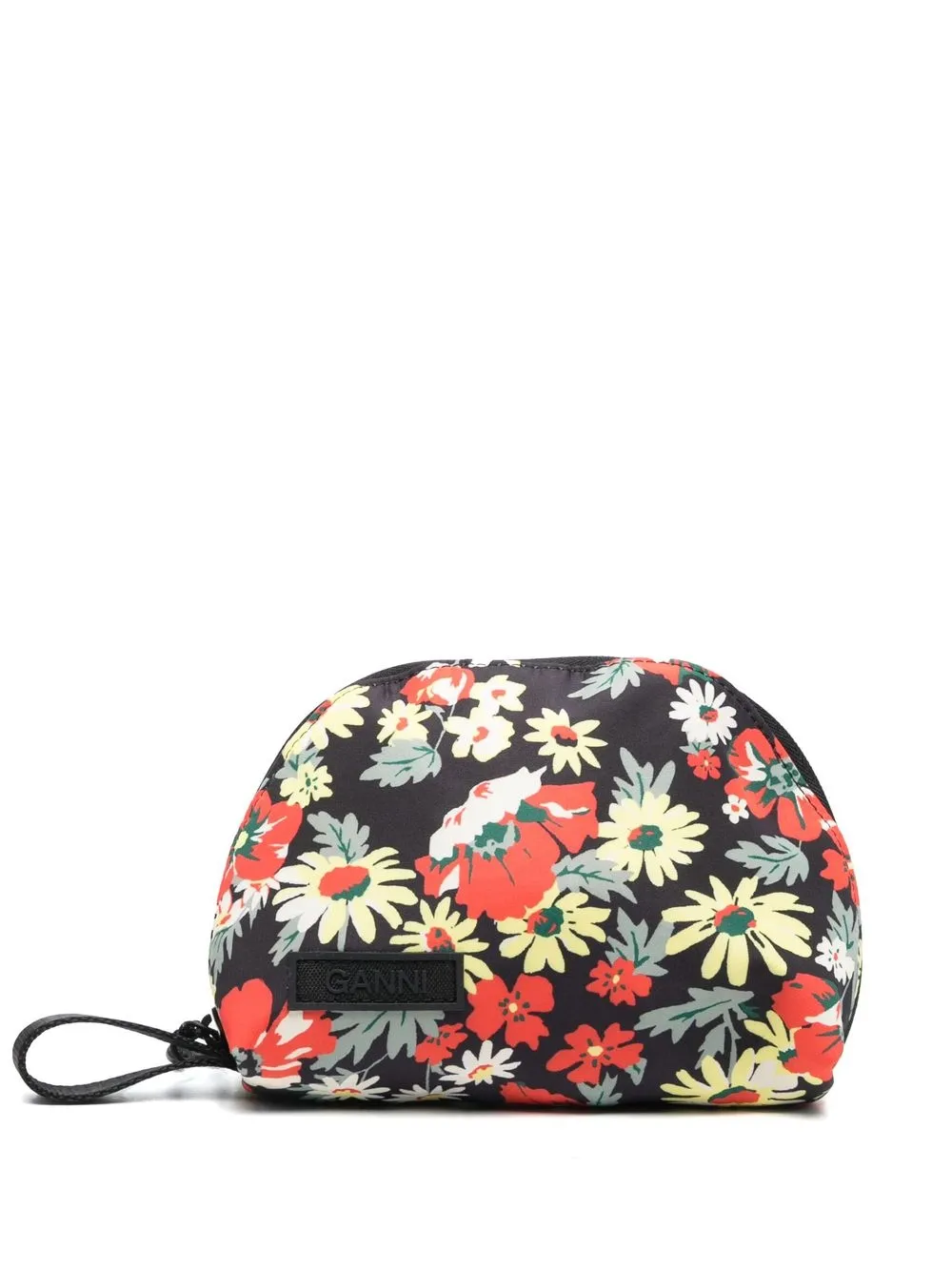 

GANNI bolsa de mano con motivo floral - Negro