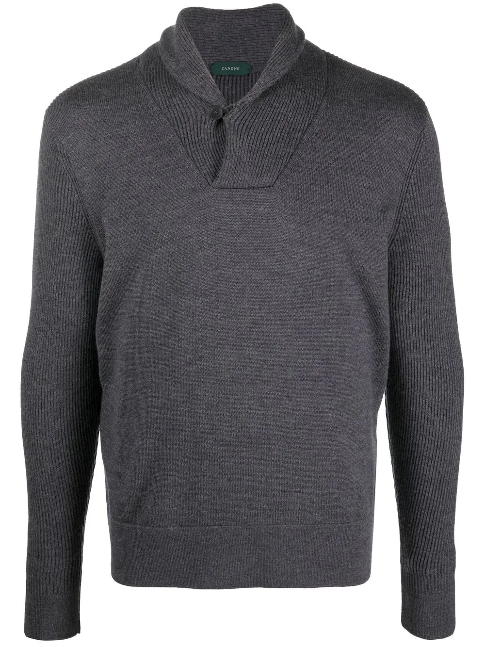 

Zanone ribbed-detail button-front jumper - Grey