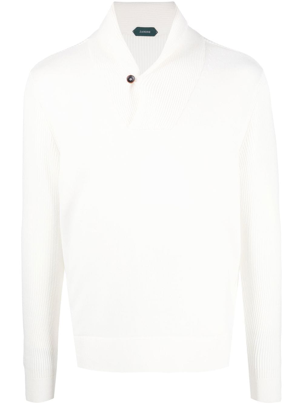 

Zanone ribbed-detail button-front jumper - White