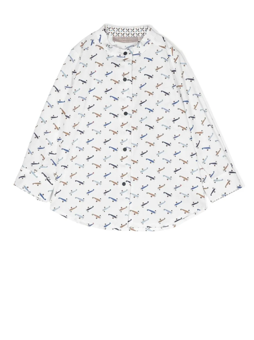 

La Stupenderia graphic-print collarless shirt - White