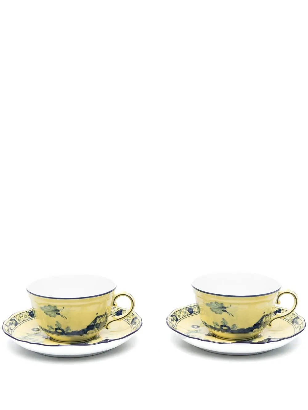 Ginori 1735 Oriente Italiano Tea Set (set Of 2) In 黄色