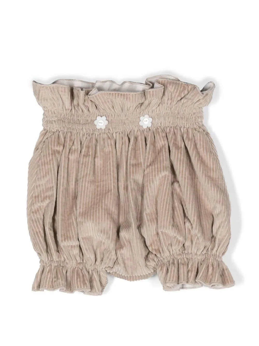 

La Stupenderia ruched corduroy shorts - Neutrals