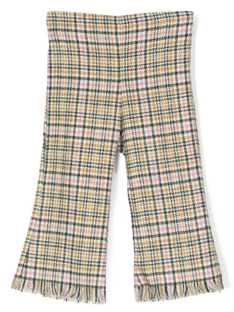 La Stupenderia check-pattern fringed trousers
