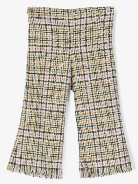 La Stupenderia check-pattern fringed trousers