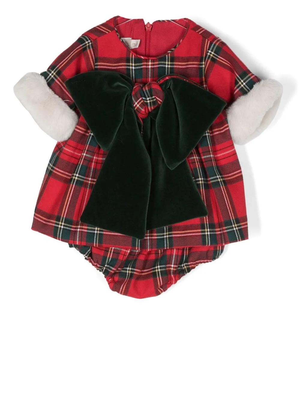 

La Stupenderia tartan-print bow-detail dress - Red