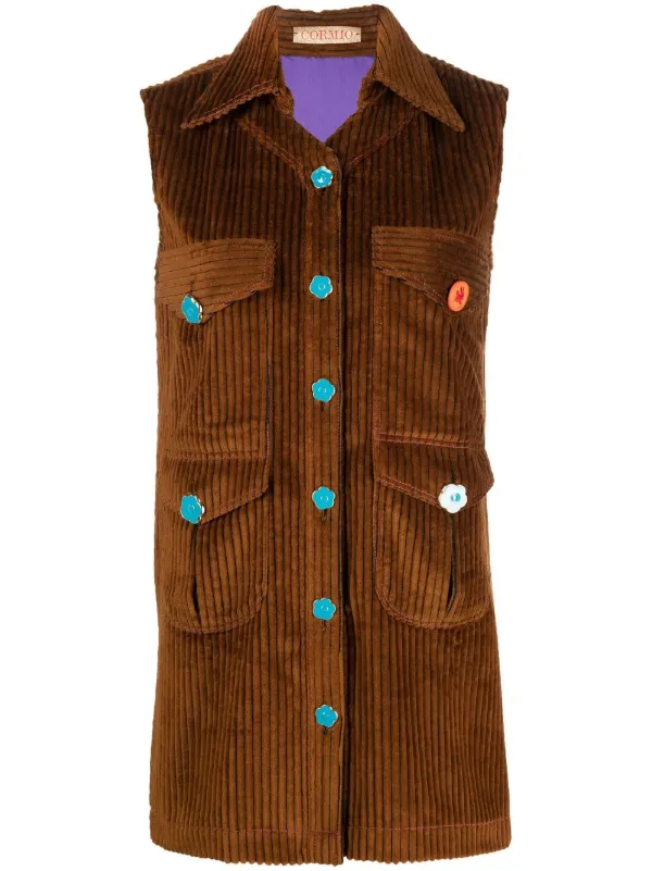 ワンピース CORMIO FW22 CORDUROY DRESS (FIZA_BROWN) CORMIO Corduroy Shirt Dress | Brown | FARFETCH