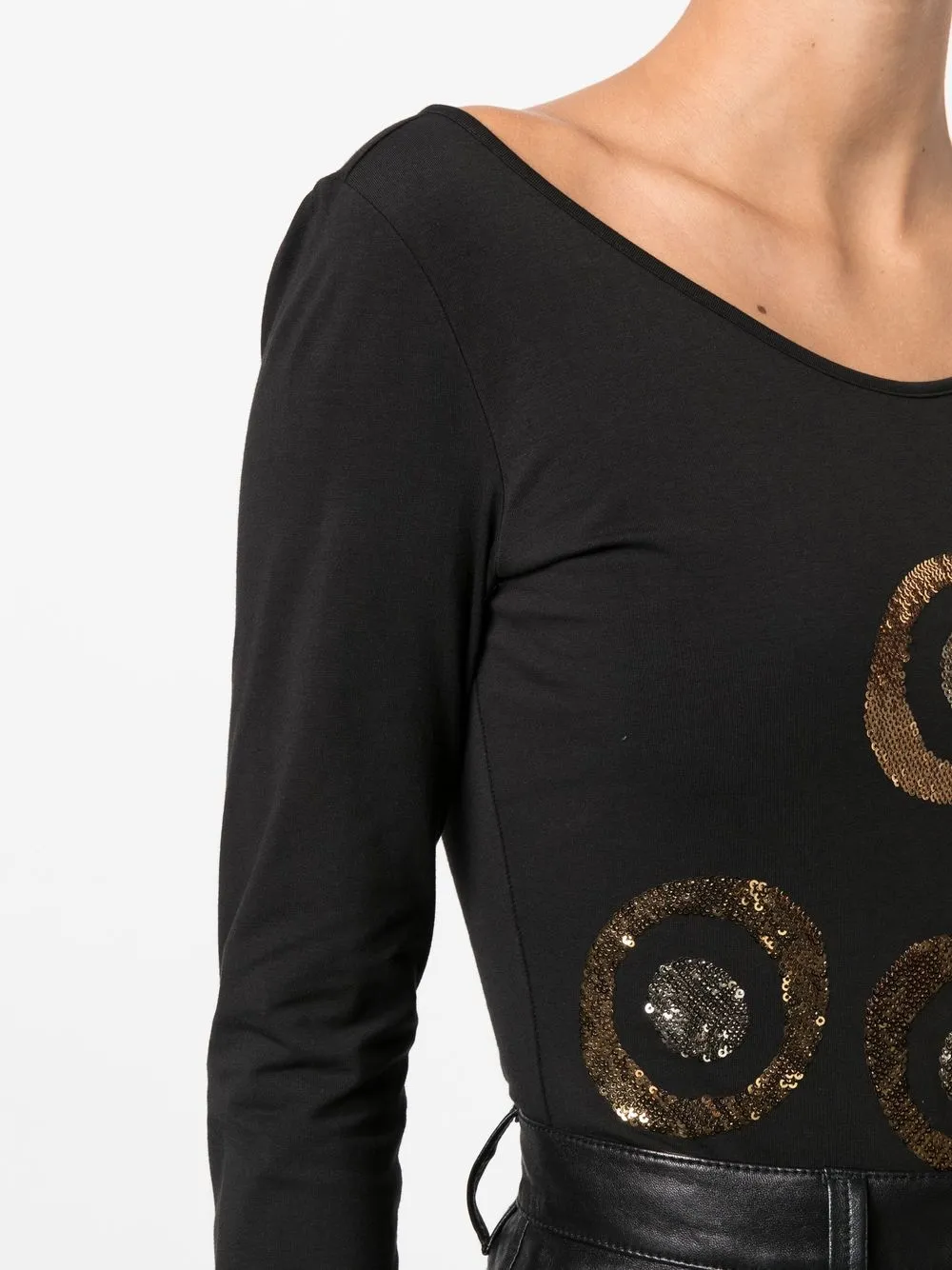 Cheap Versace 2000s sequinned long-sleeved top Women