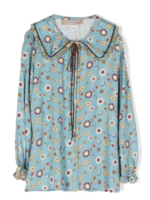 La Stupenderia floral-print long-sleeved blouse