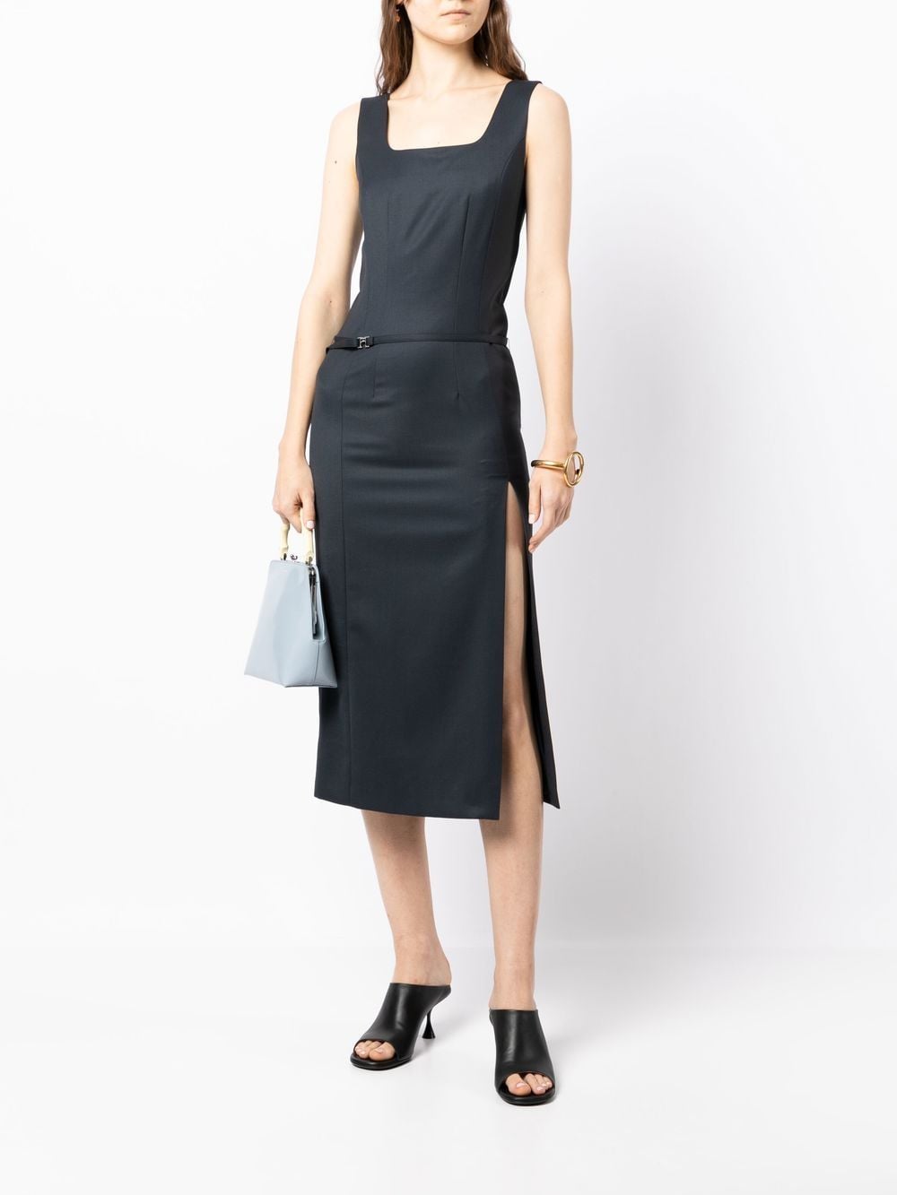 Image 2 of Low Classic side-slit belted dress