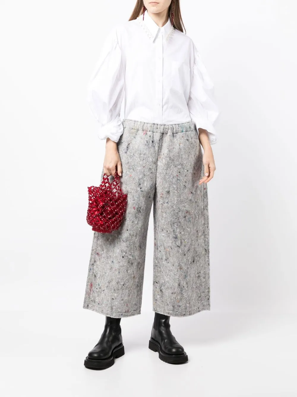 Comme Des Garçons Broek met wijde pijpen - Grijs