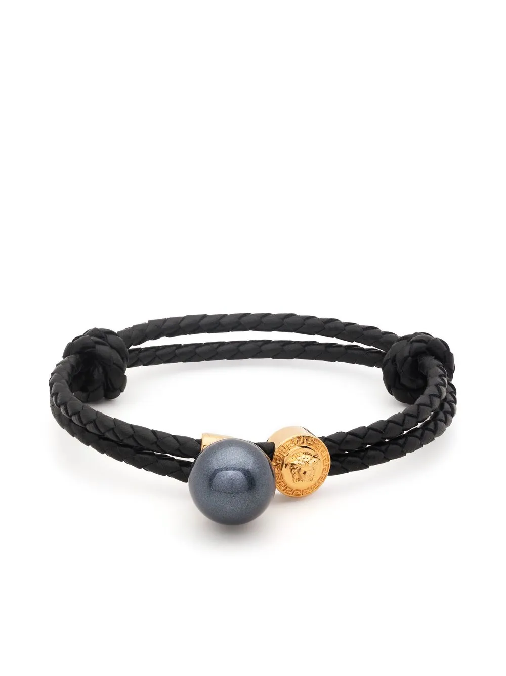 

Versace pulsera trenzada con dije Medusa - Negro