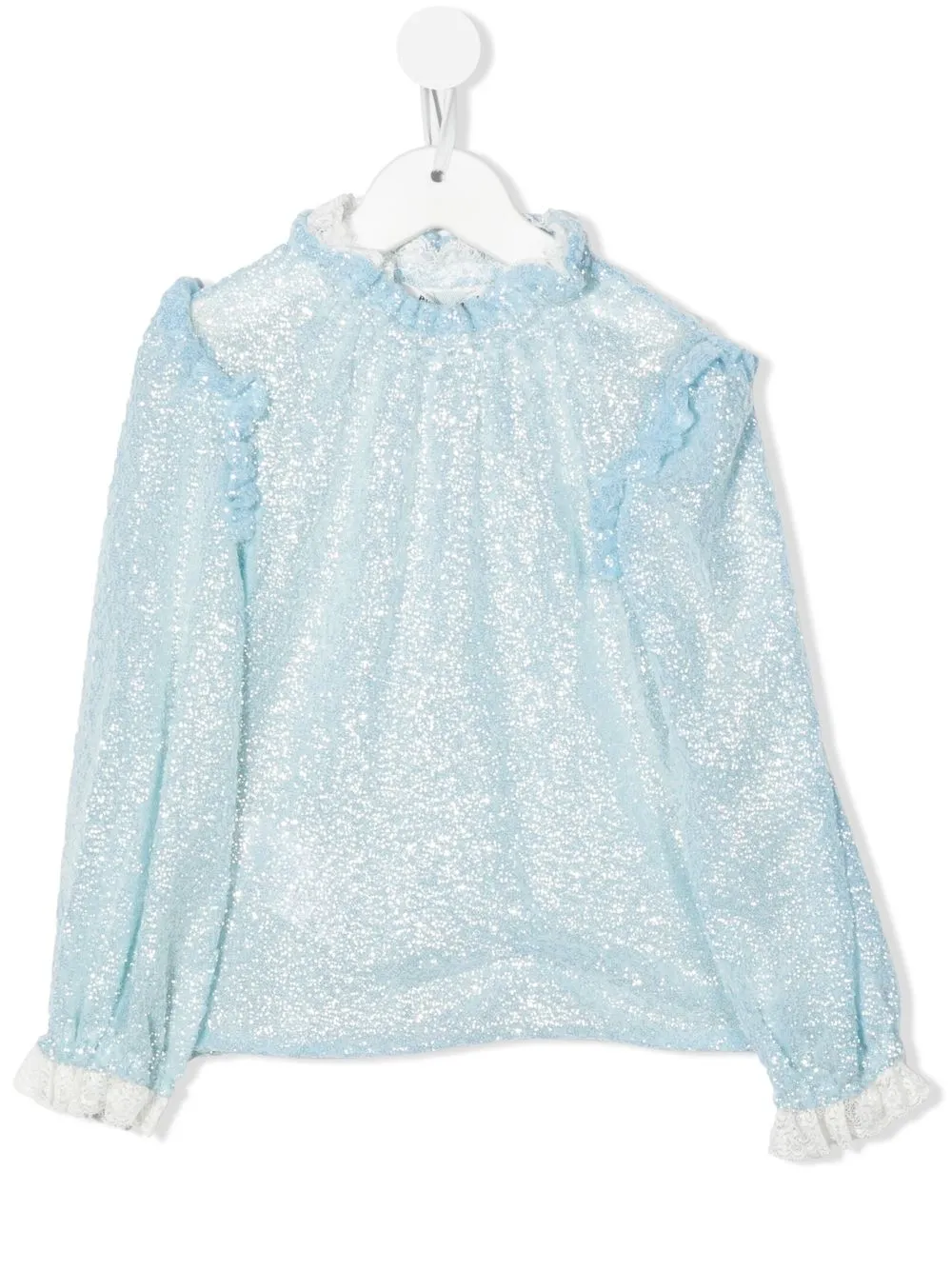 

Philosophy Di Lorenzo Serafini Kids blusa con ribete de glitter - Azul