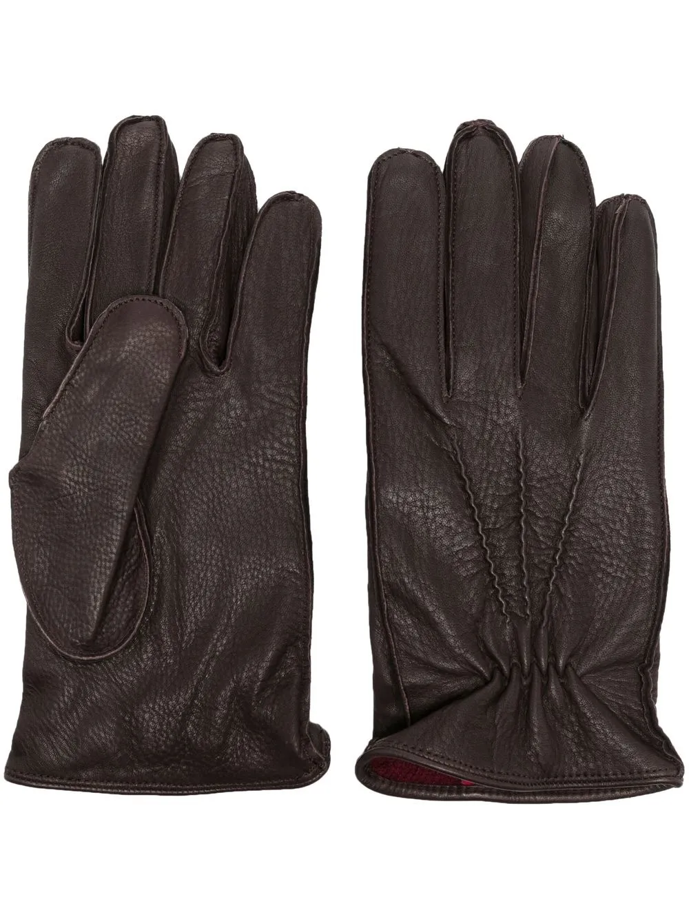 

Barba suede-leather cashmere-lined gloves - Brown