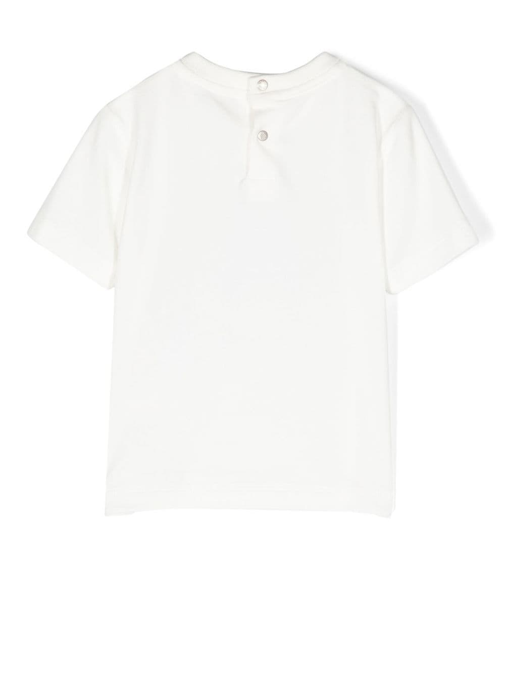 Roberto Cavalli Junior T-shirt met geborduurd monogram - Wit