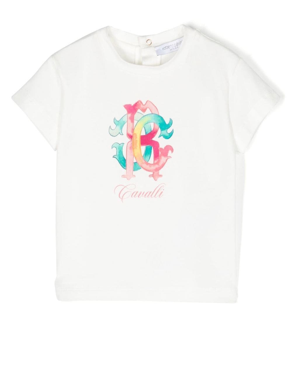 Roberto Cavalli Junior T-shirt Mit Monogramm-print In White