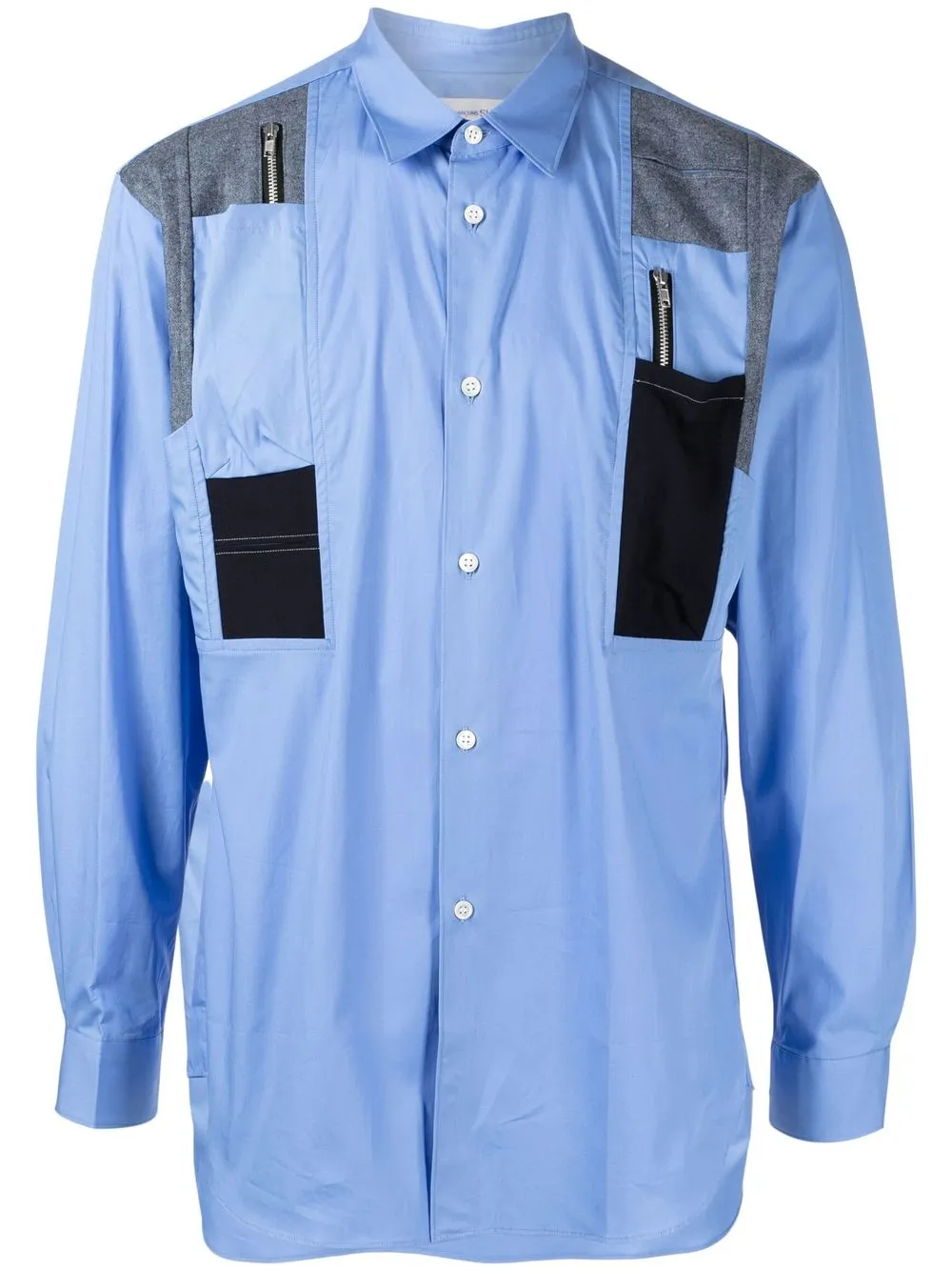 

Comme Des Garçons Shirt patchwork button-down shirt - Blue