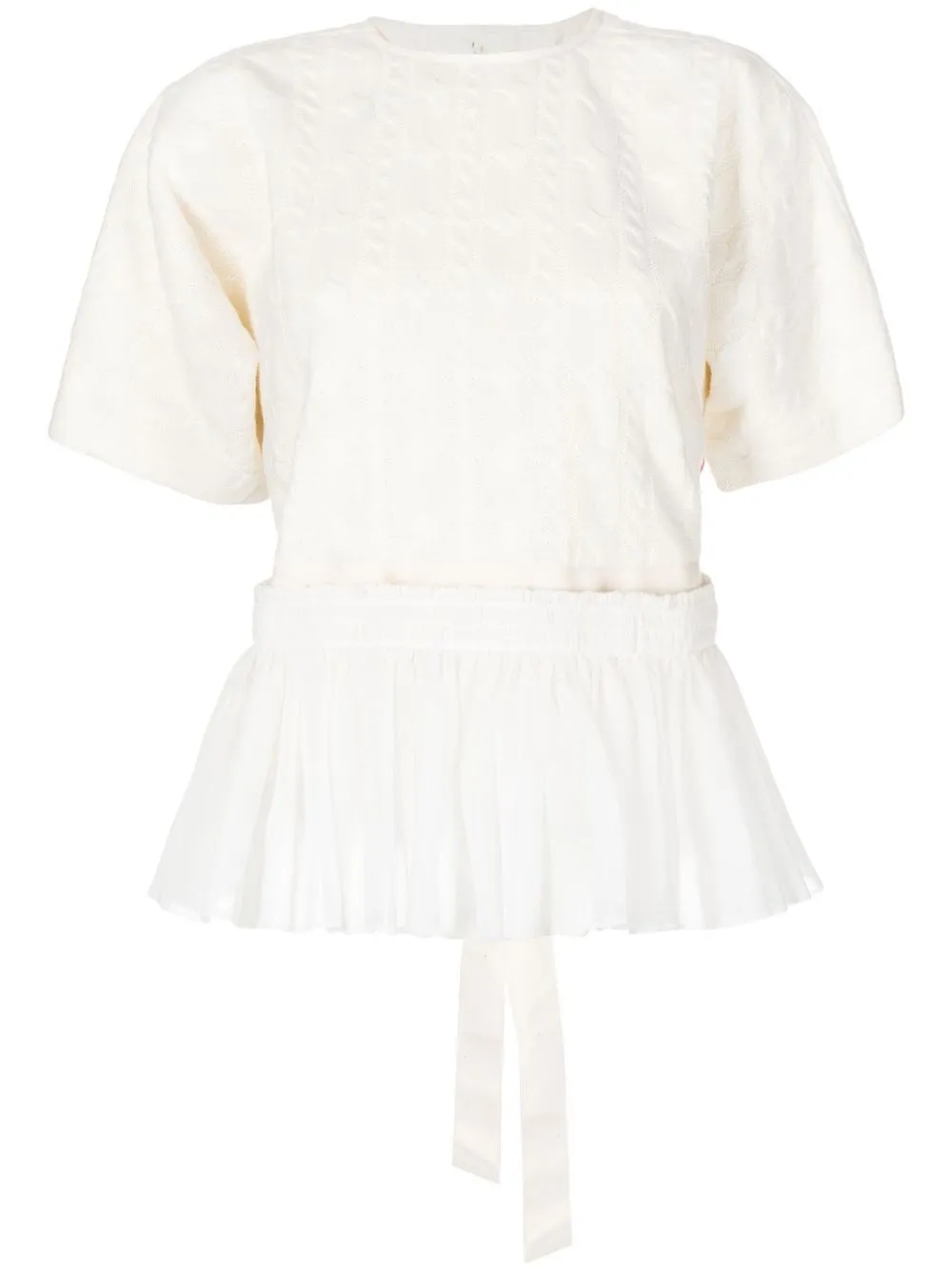 

Comme des Garçons TAO textured tiered rear-tie top - White