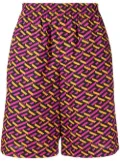 Versace Le Greca print elasticated-waist shorts - Pink