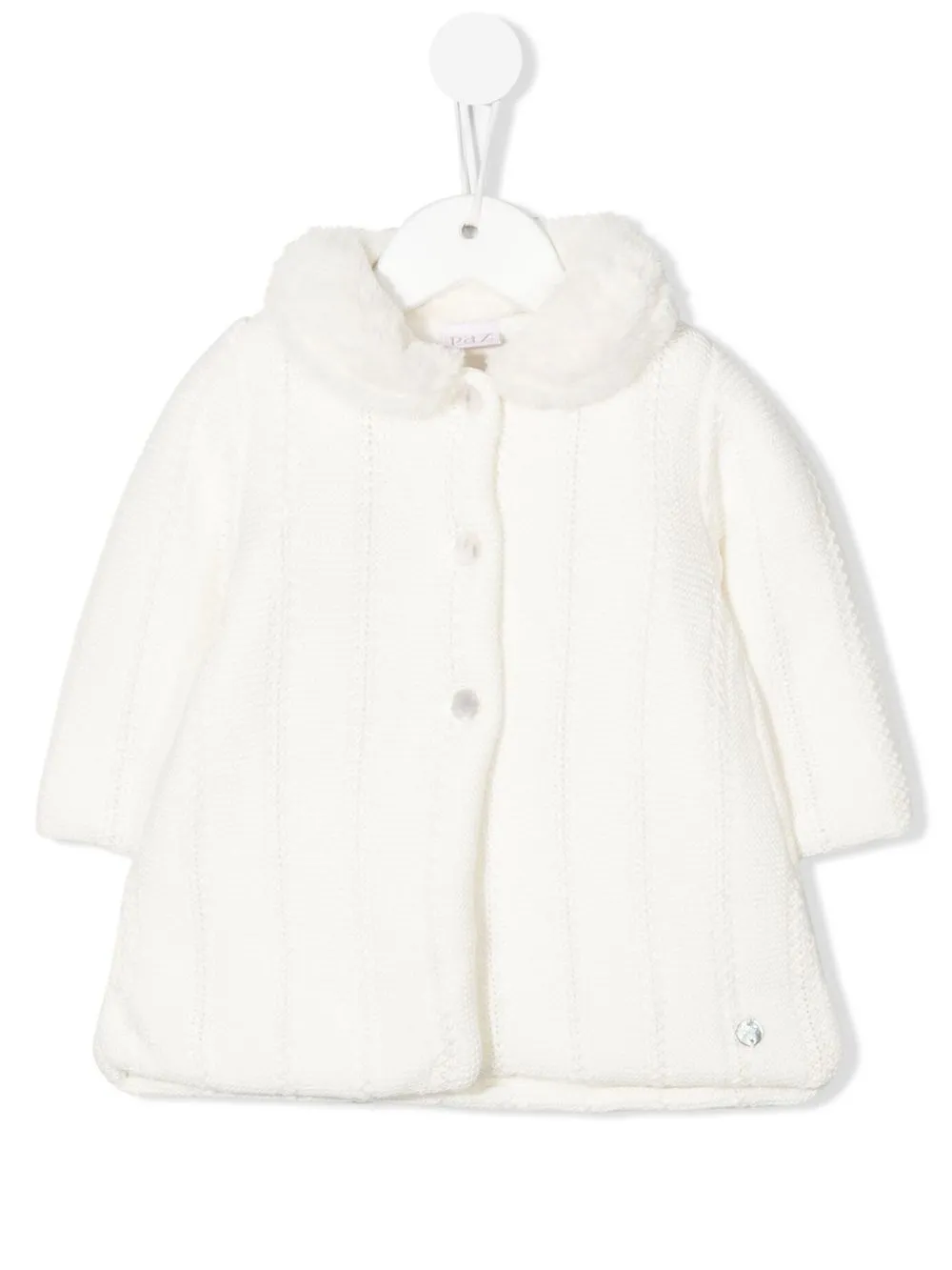 

Paz Rodriguez faux-fur collar coat - White