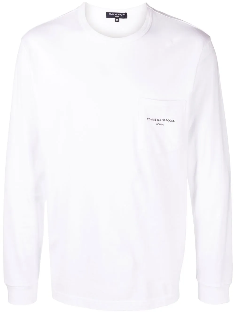 

Comme Des Garçons Homme playera manga larga con logo estampado - Blanco