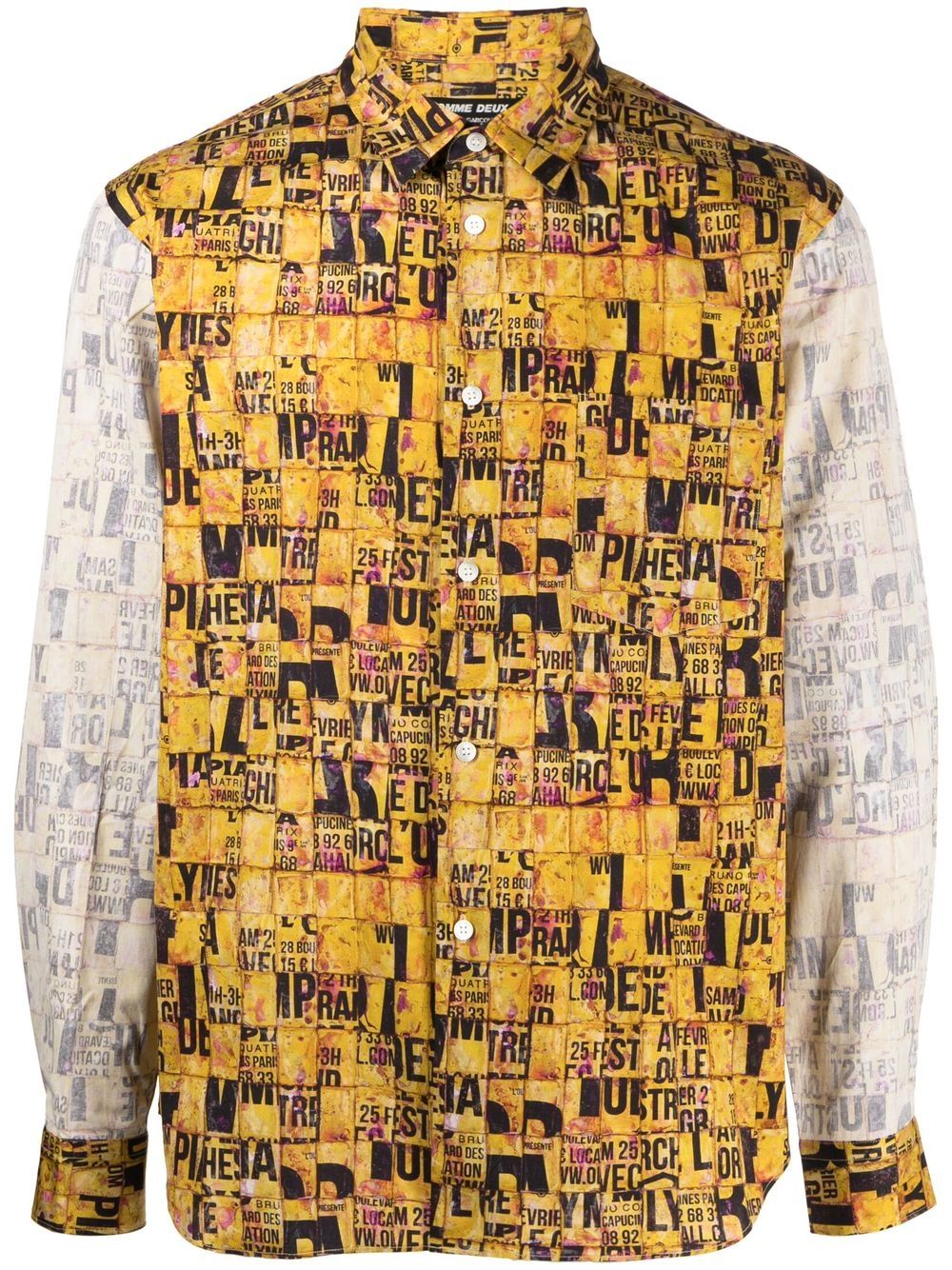 

Comme Des Garçons Homme Deux collage-print long-sleeve shirt - Yellow