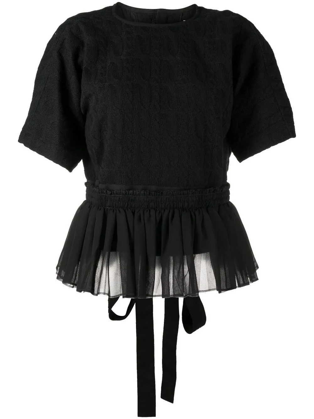 

Comme des Garçons TAO textured tiered rear-tie top - Black