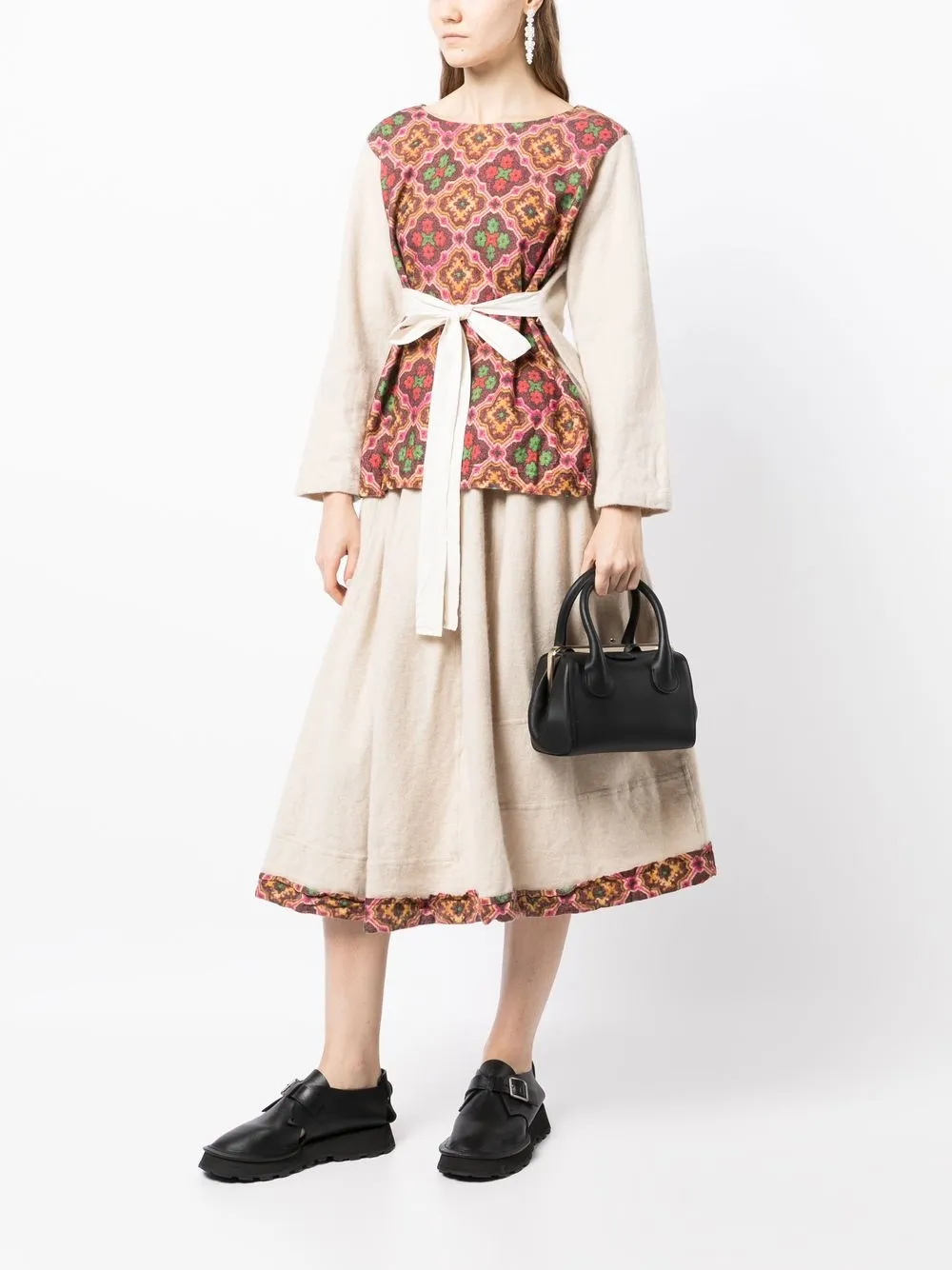 Comme des Garçons TAO Plooirok met contrasterende afwerking - Beige