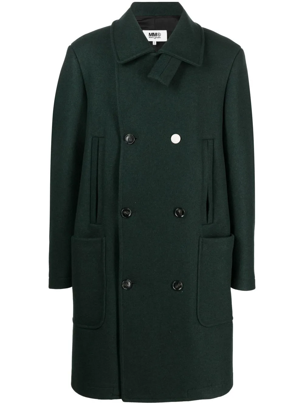 

MM6 Maison Margiela abrigo con doble botonadura - Verde