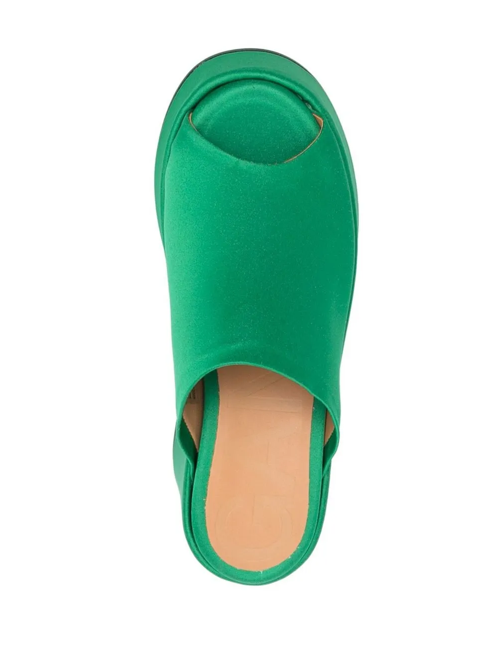 Ganni Open Toe Leather Sandals In Grün